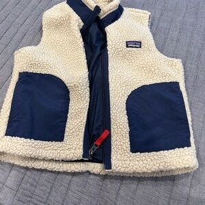 Patagonia Cream and Navy Kids Vest